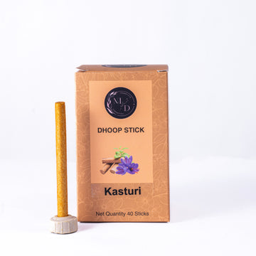 Herbal Charcoal-Free Dhoop Sticks | 150 GM (Approx. 50 Cones)+ Free Stand