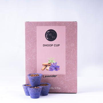 Levender Charcoal-Free Dhoop cup | 150 GM (Approx. 12 cups )+ Free Stand