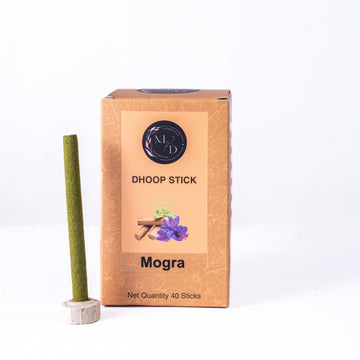 Mogra Charcoal-Free Dhoop Sticks | 150 GM (Approx. 50 Sticks)+ Free Stand