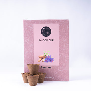 Samrani Fragrance Charcoal-Free Dhoop cup | 150 GM (Approx. 12 cups )+ Free Stand