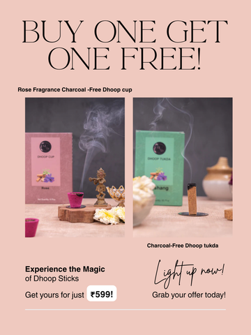Rose Fragrance Charcoal-Free Dhoop cup  | 150 GM (Approx. 12 cups )+ Dashang Dhoop  Tukda Free