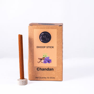 Chandan Charcoal-Free Dhoop Sticks | 150 GM (Approx. 50 Cones)+ Free Stand