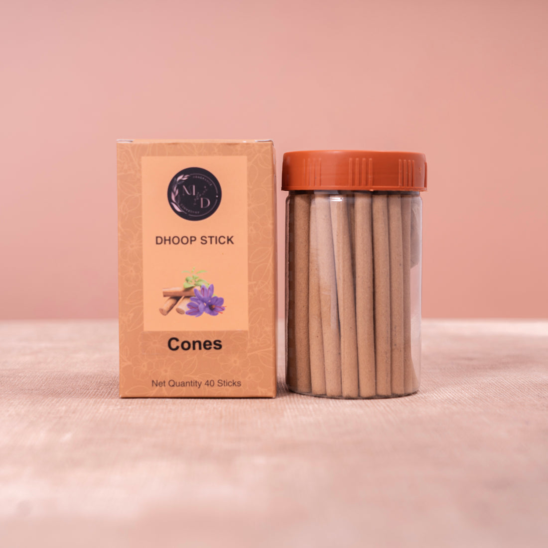 Cones Charcoal-Free Dhoop Sticks | 150 GM (Approx. 50 Cones)+ Free Stand