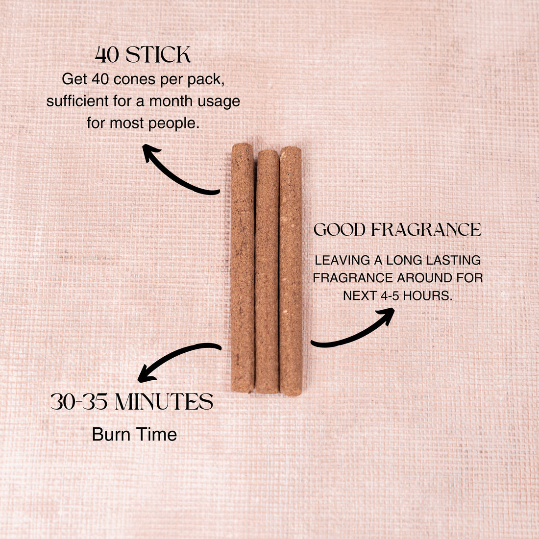 Dashang Charcoal-Free Dhoop Sticks | 150 GM (Approx. 50 Cones)+ Free Stand