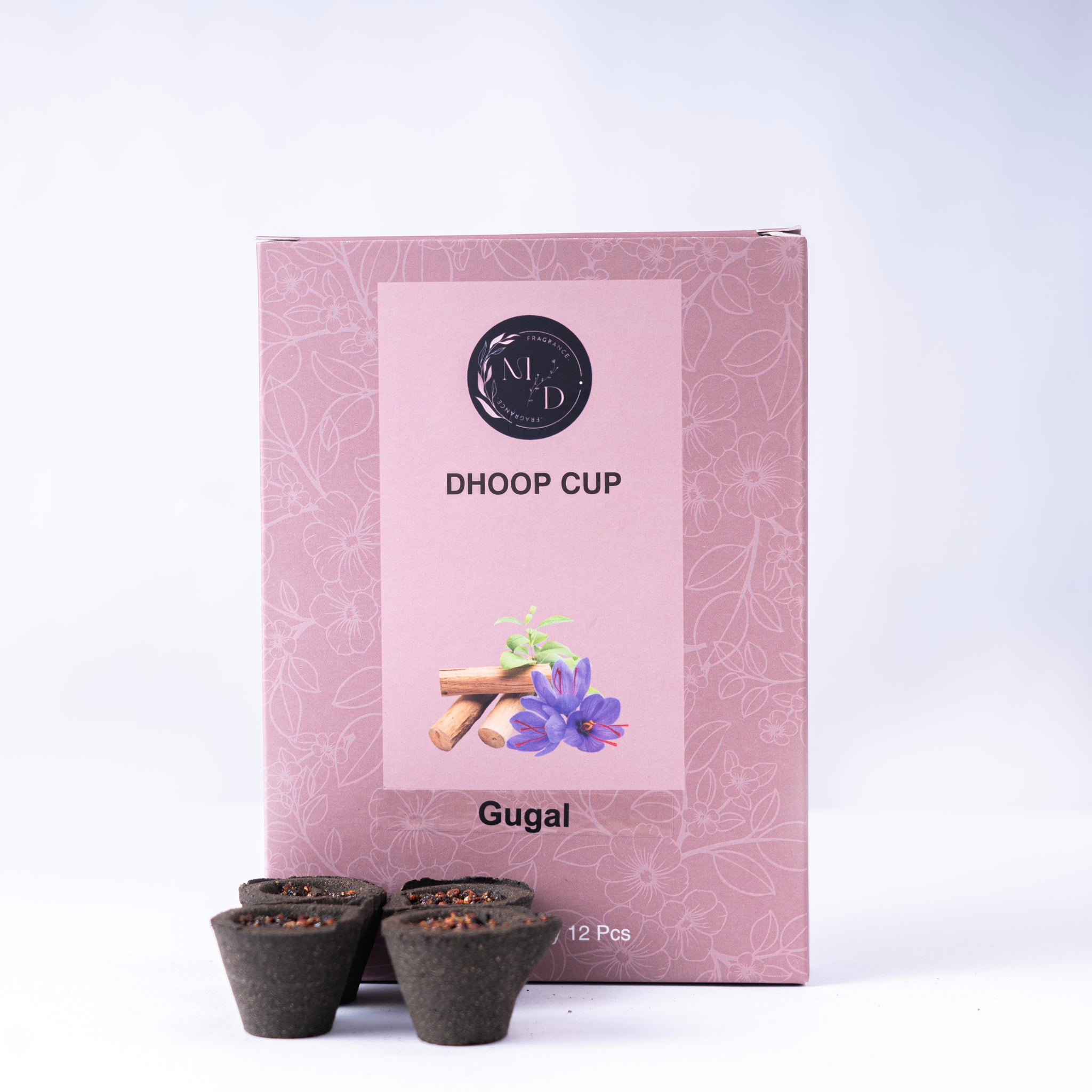 Gugal Charcoal-Free Dhoop cup  | 150 GM (Approx. 12 cups )+ Free Stand