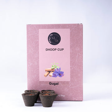Gugal Charcoal-Free Dhoop cup  | 150 GM (Approx. 12 cups )+ Free Stand