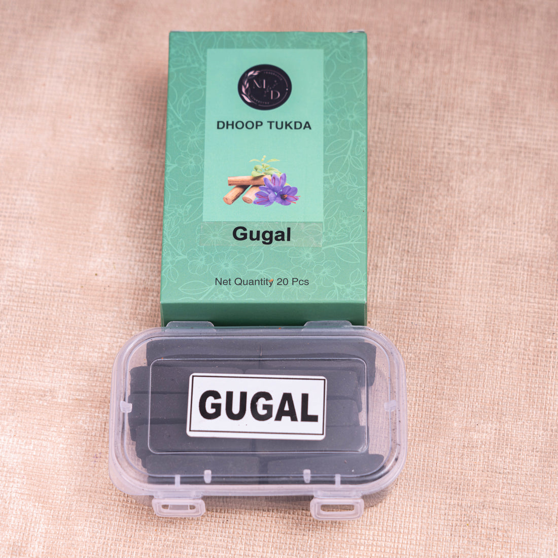 Gugal Charcoal-Free Dhoop tukda | 150 GM (Approx. 50 Cones)+ Free Stand