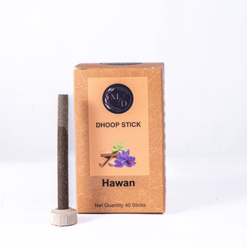 Hawan Charcoal-Free Dhoop Sticks | 150 GM (Approx. 50 Cones)+ Free Stand