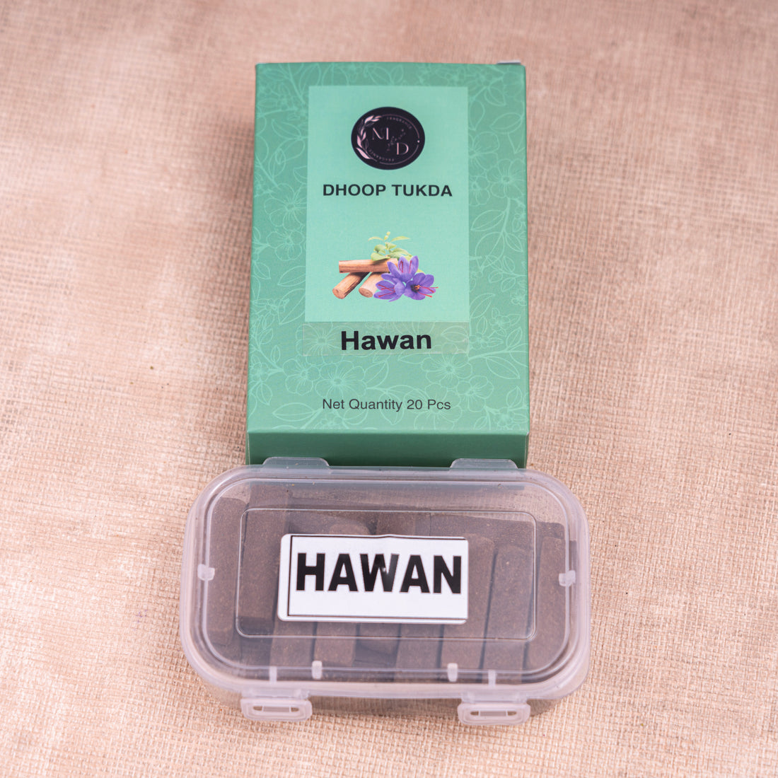 Hawan Charcoal-Free Dhoop tukda | 150 GM (Approx. 50 Cones)+ Free Stand