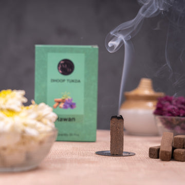 Hawan Charcoal-Free Dhoop tukda | 150 GM (Approx. 50 Cones)+ Free Stand