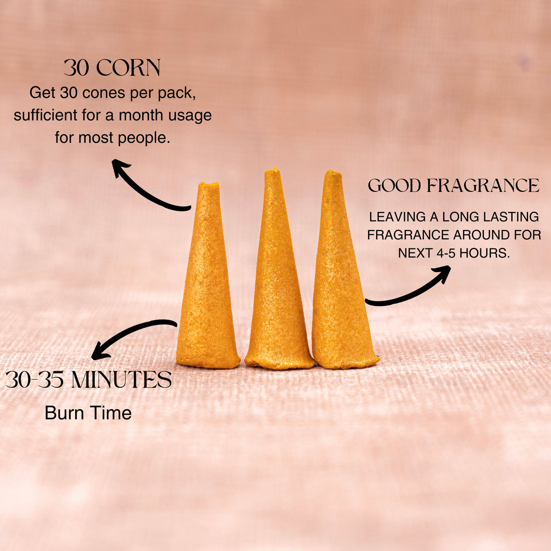 Kasturi Charcoal-Free Dhoop Cones | 150 GM (Approx. 50 Cones)+ Free Stand