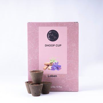 Loban Charcoal-Free Dhoop cup  | 150 GM (Approx. 12 cups )+ Free Stand