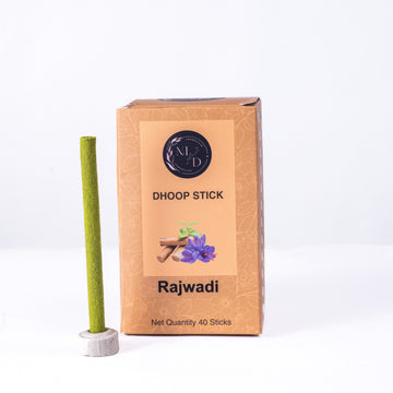 Rajwadi  Charcoal-Free Dhoop Sticks | 150 GM (Approx. 50 Sticks)+ Free Stand