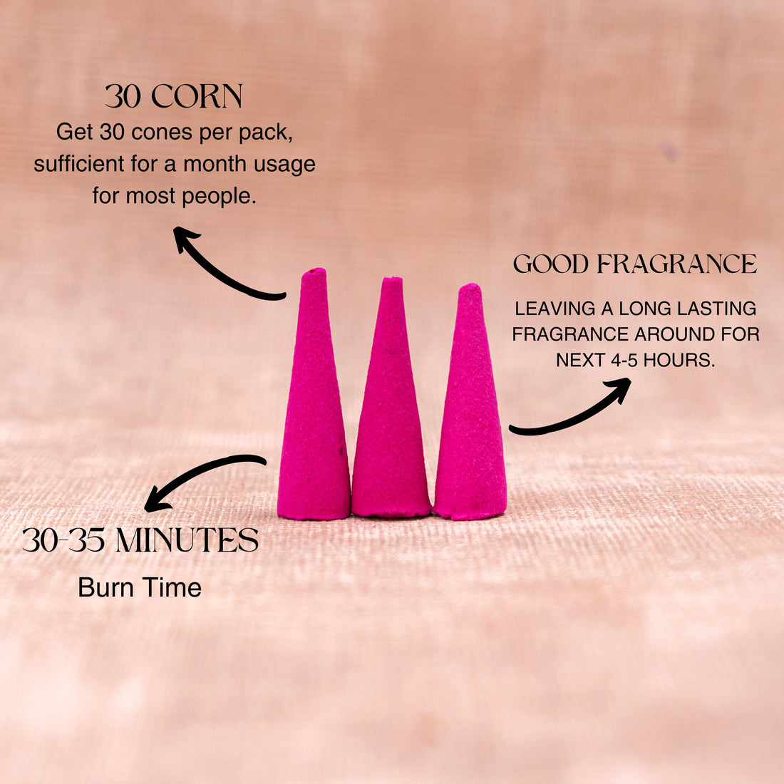 Loban Charcoal-Free Dhoop Cones | 150 GM (Approx. 50 Cones)+ Free Stand