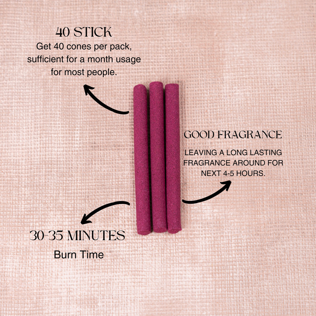 Rose Charcoal-Free Dhoop Sticks | 150 GM (Approx. 50 Sticks)+ Free Stand