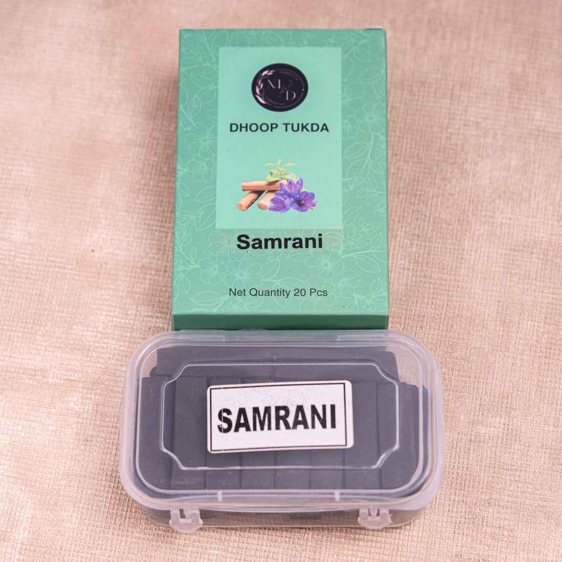 Samrani  Charcoal-Free Dhoop tukda | 150 GM (Approx. 50 Cones)+ Free Stand